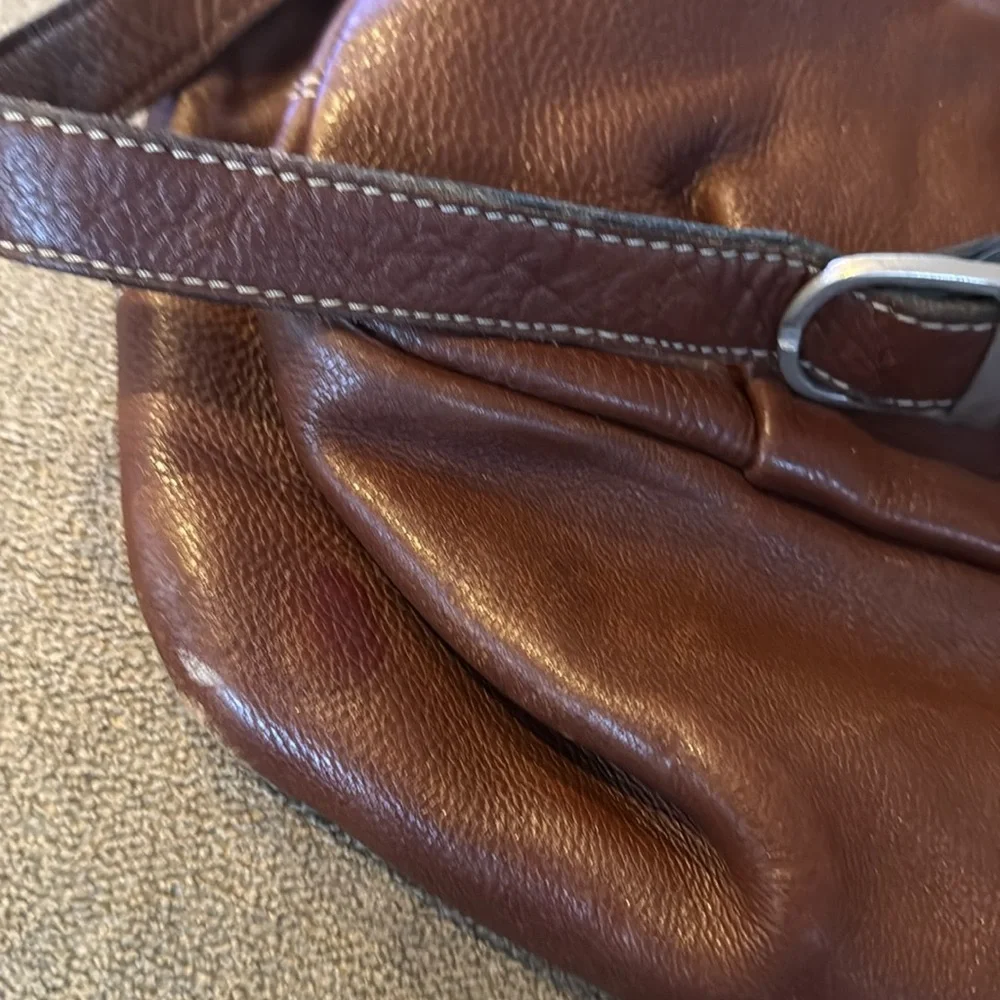Unbranded 100% Leather Messenger Bag Laptop Crossbody Bag (TD)